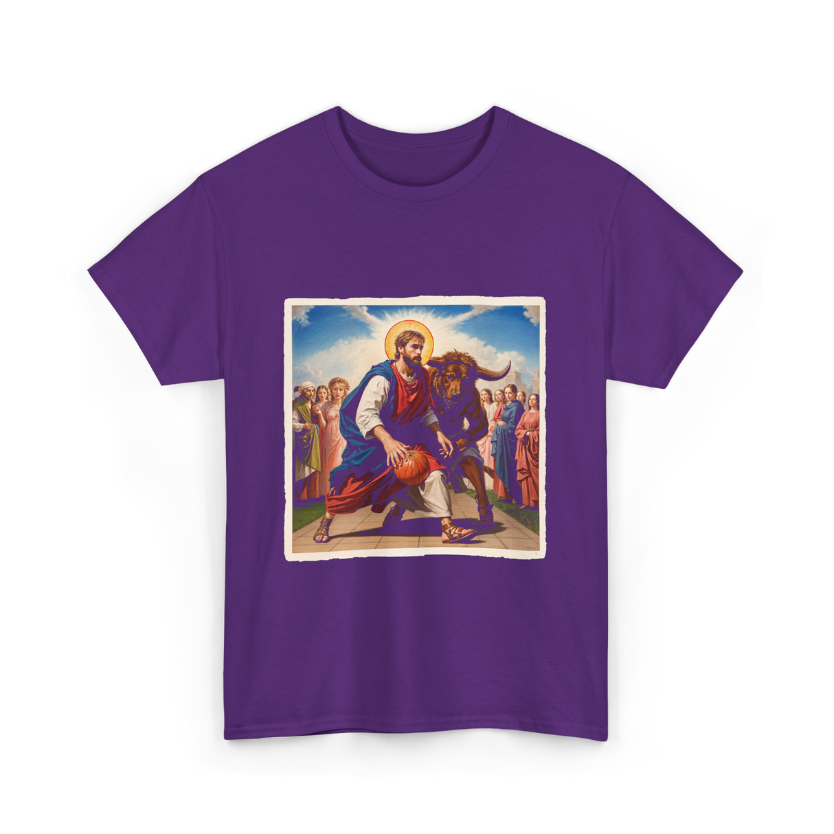 Jesus and Basketball Jesus T-Shirt - Purple