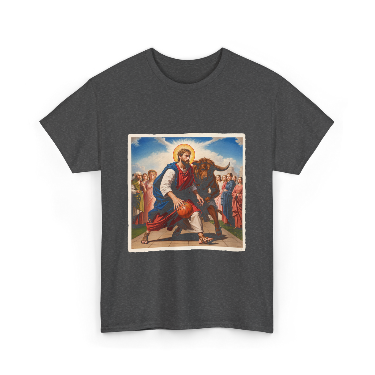 Jesus and Basketball Jesus T-Shirt - Dark Heather