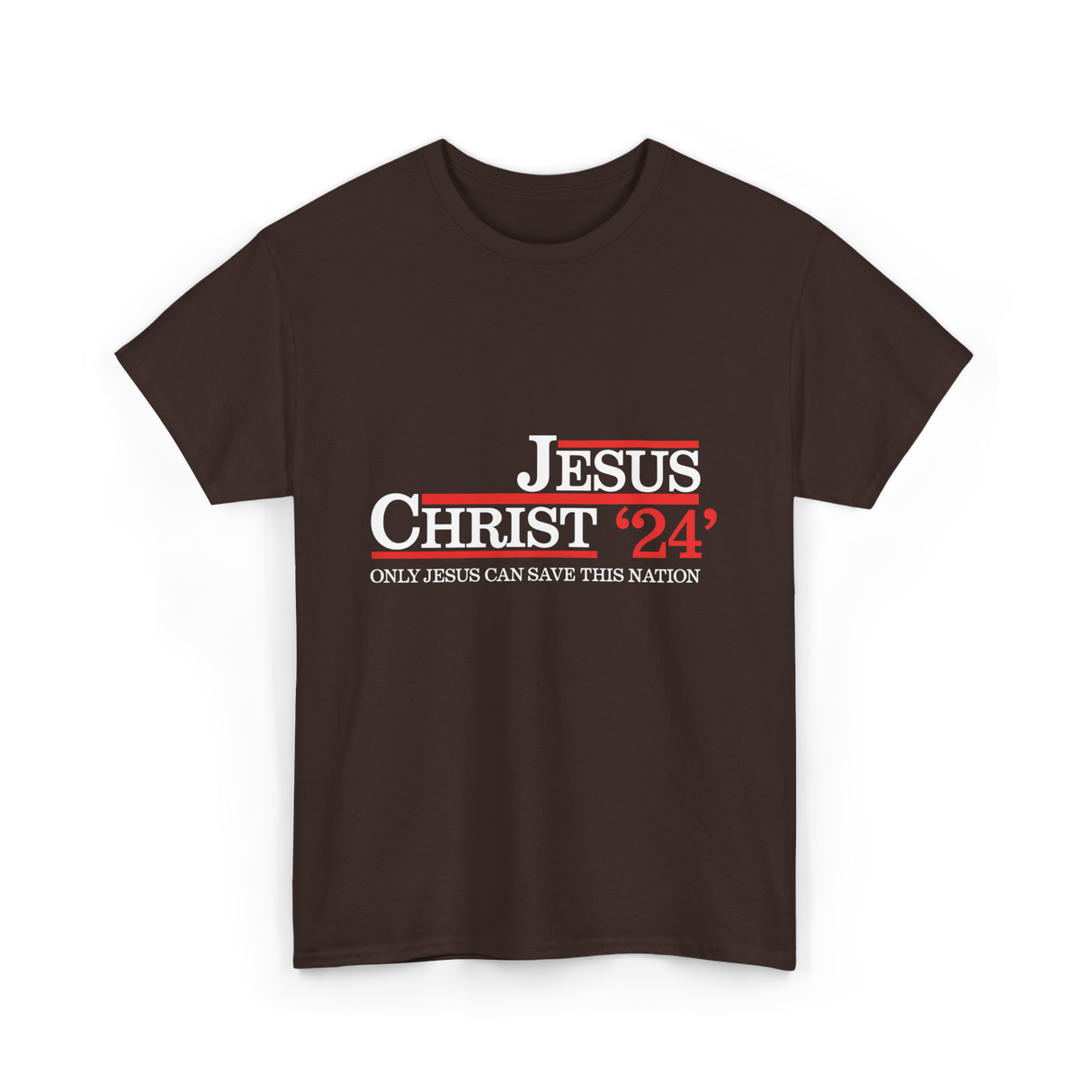 Jesus Christ 24 Save Nation T-Shirt - Dark Chocolate