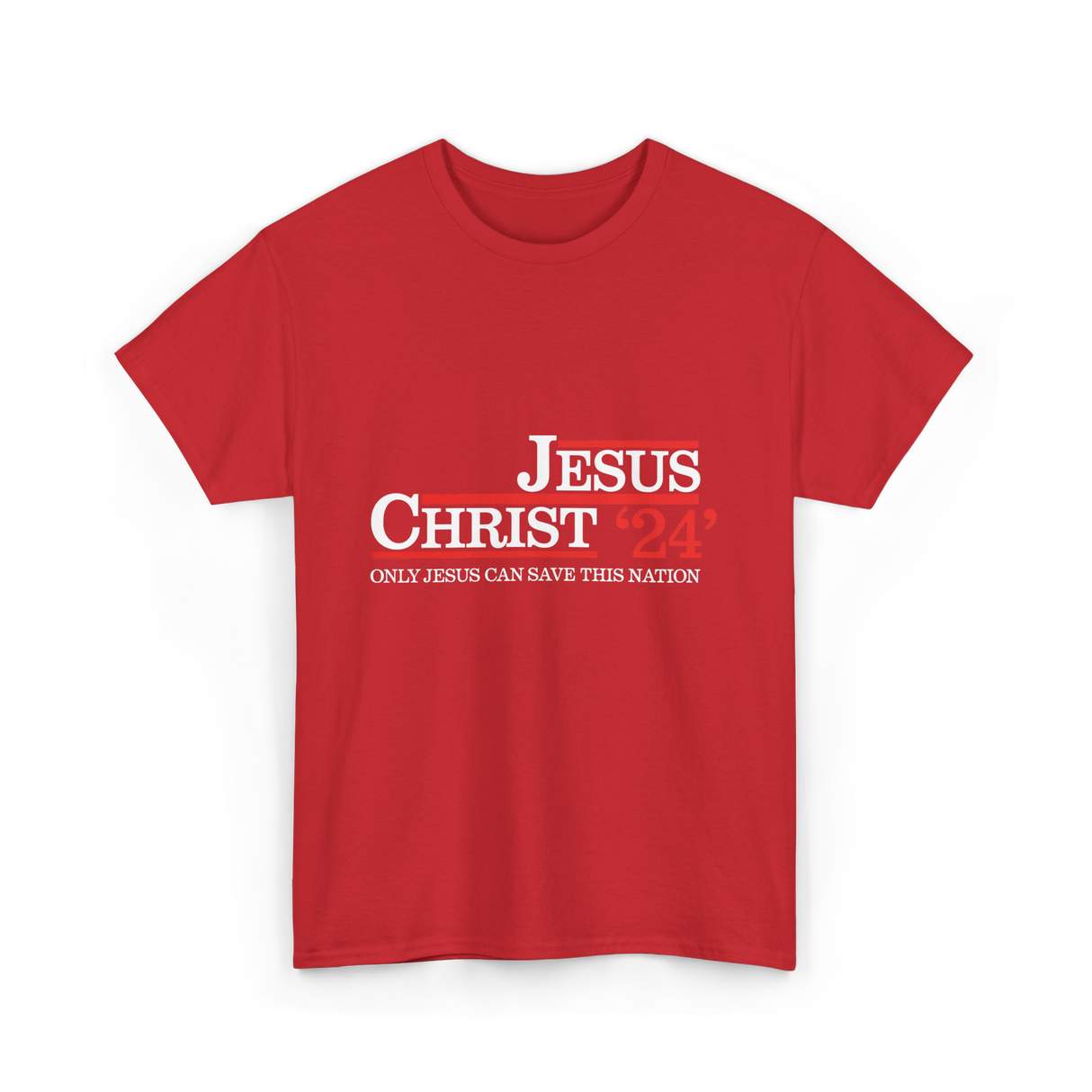 Jesus Christ 24 Save Nation T-Shirt - Red