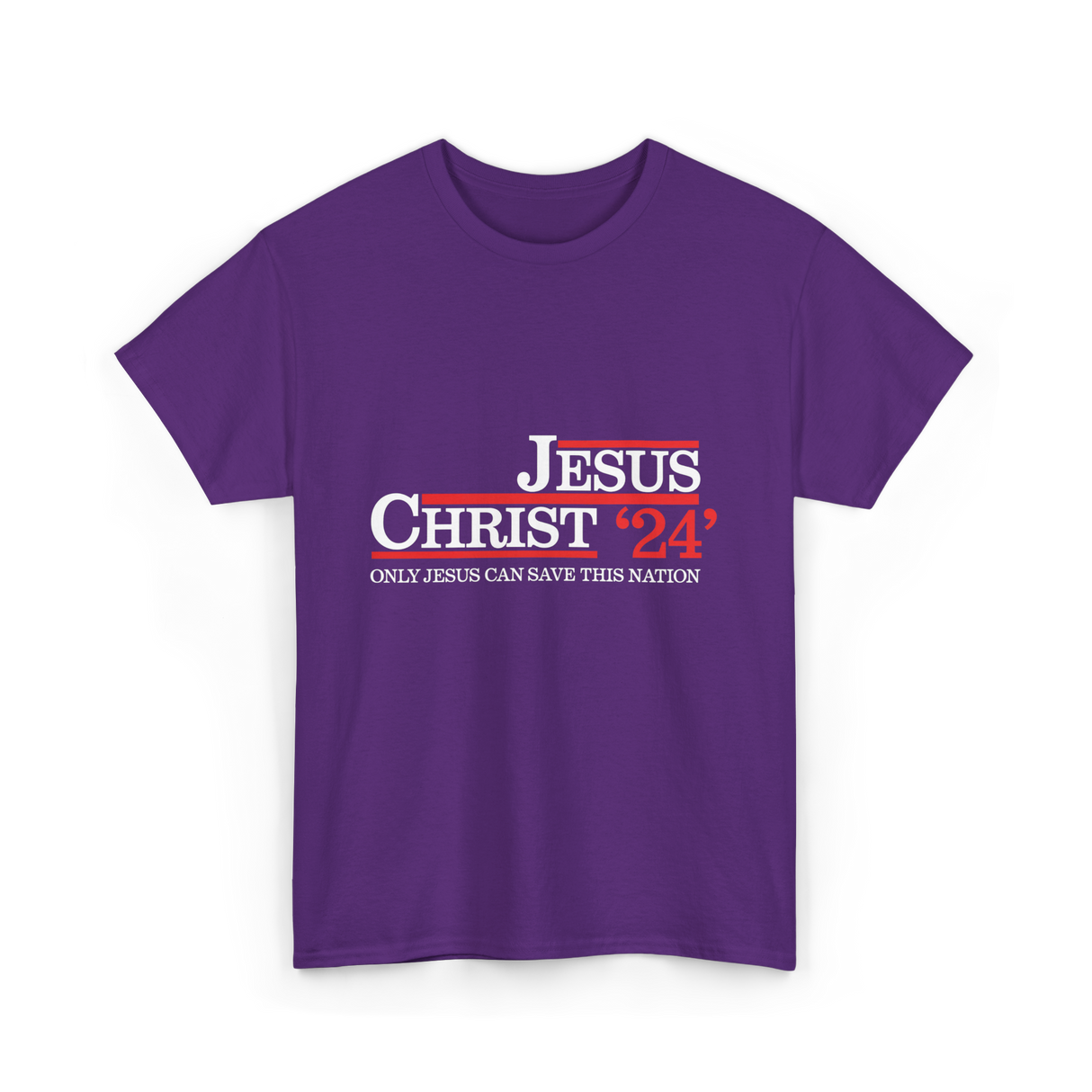 Jesus Christ 24 Save Nation T-Shirt - Purple