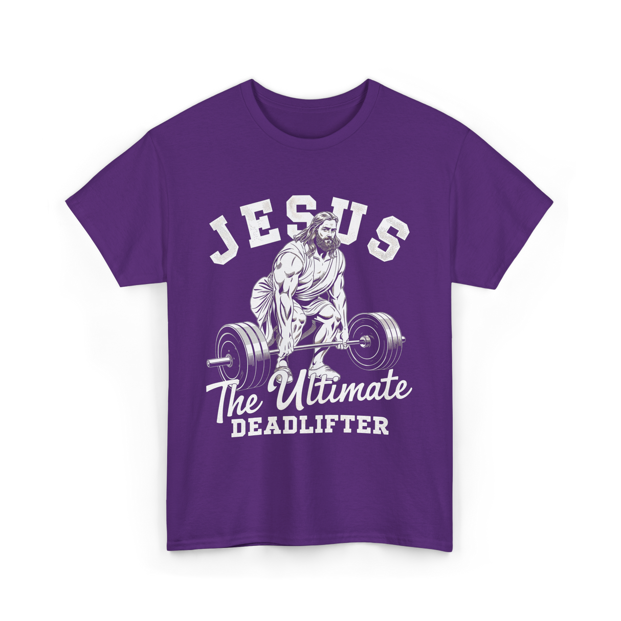 Jesus The Ultimate Deadlifter Workout T-Shirt - Purple