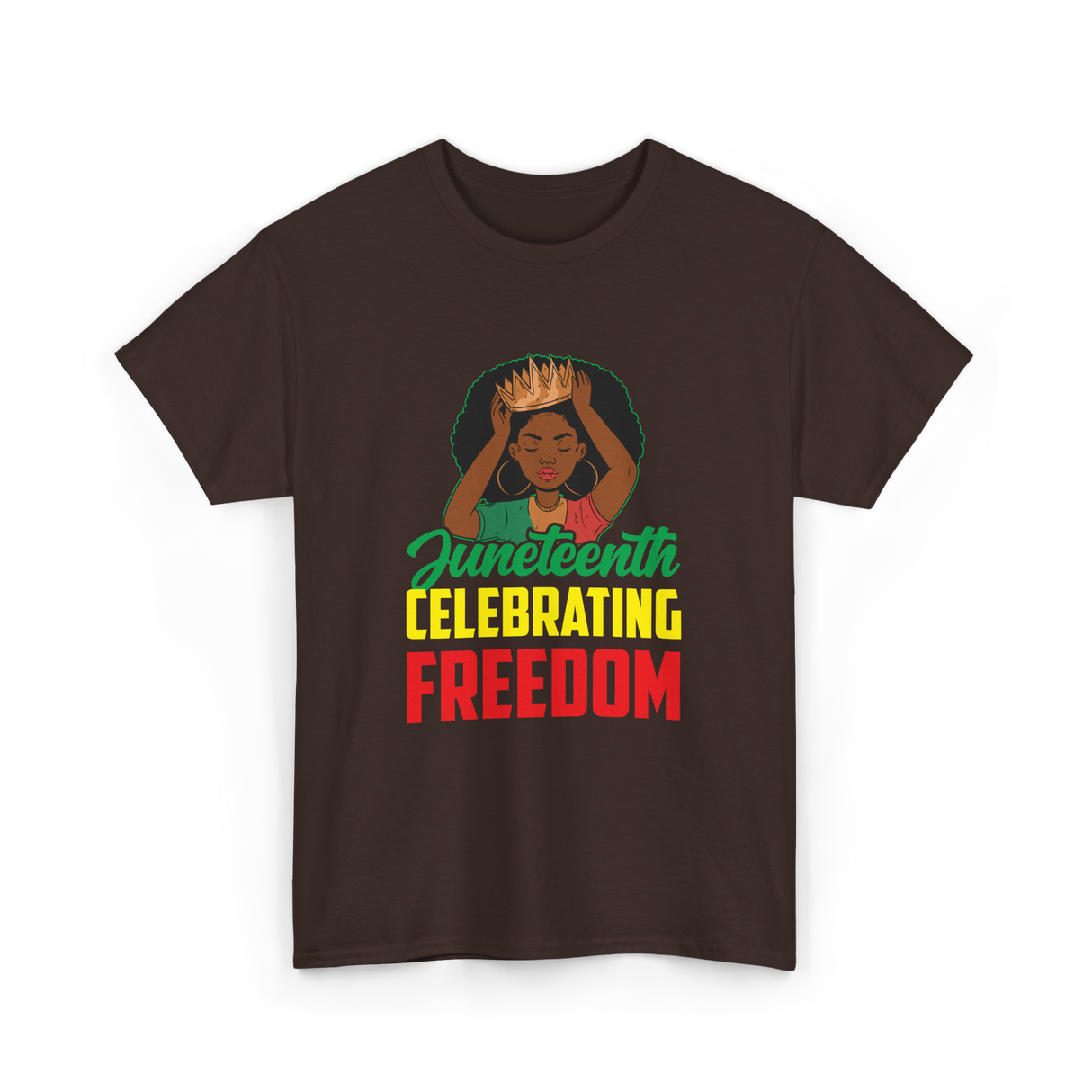 Juneteenth Celebrating Freedom Awareness T-Shirt - Dark Chocolate