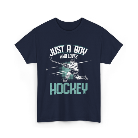 Just a Boy Hockey Player T-Shirt - Navy