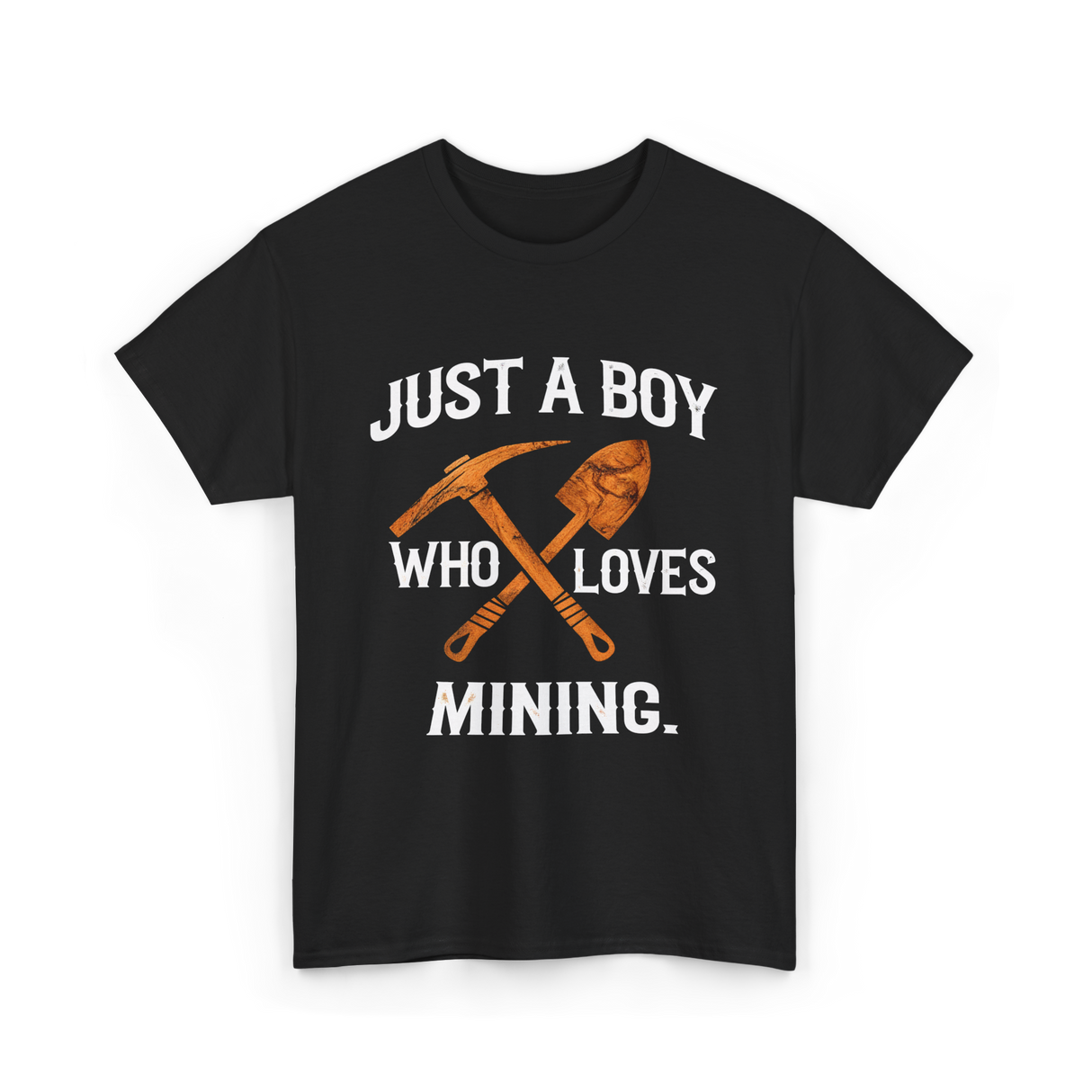 Just A Boy Mining Miner T-Shirt - Black