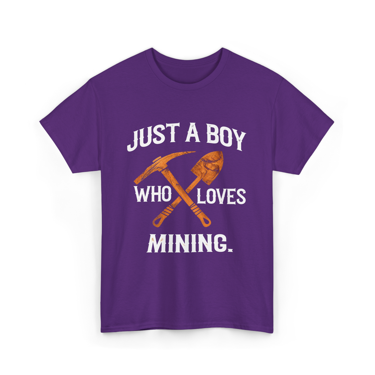Just A Boy Mining Miner T-Shirt - Purple