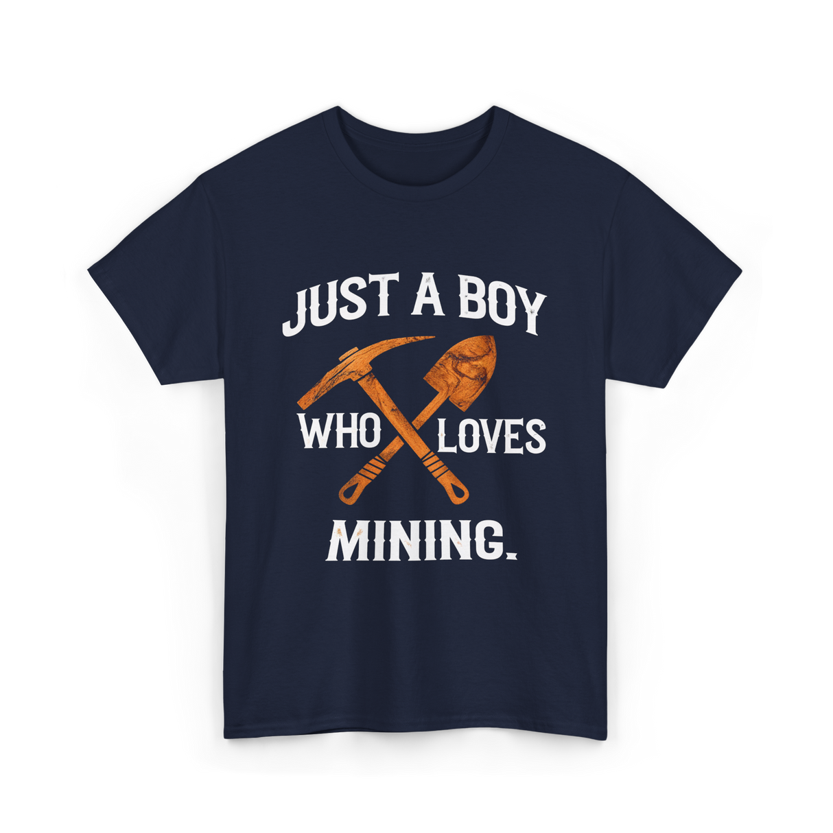 Just A Boy Mining Miner T-Shirt - Navy