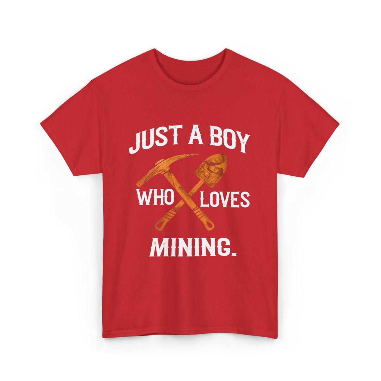 Just A Boy Mining Miner T-Shirt - Red