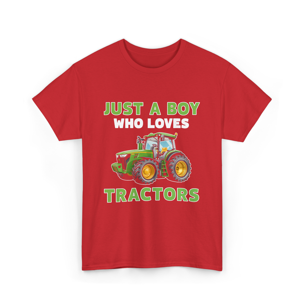 Just A Boy Tractors Farming T-Shirt - Red
