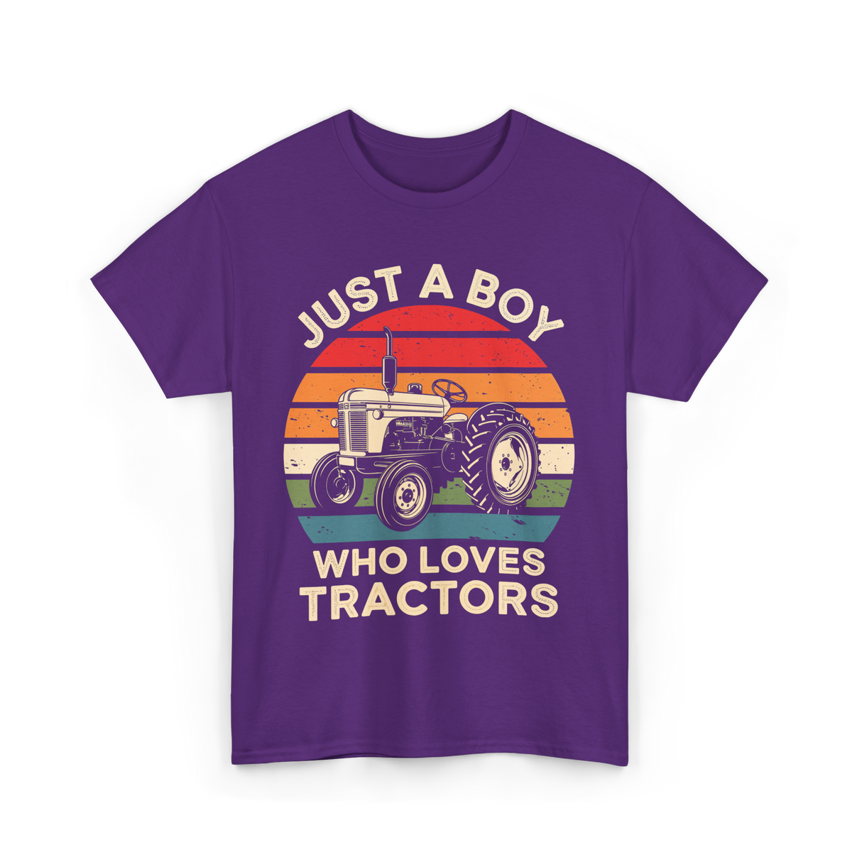 Just A Boy Who Loves Tractors Farm T-Shirt - Purple