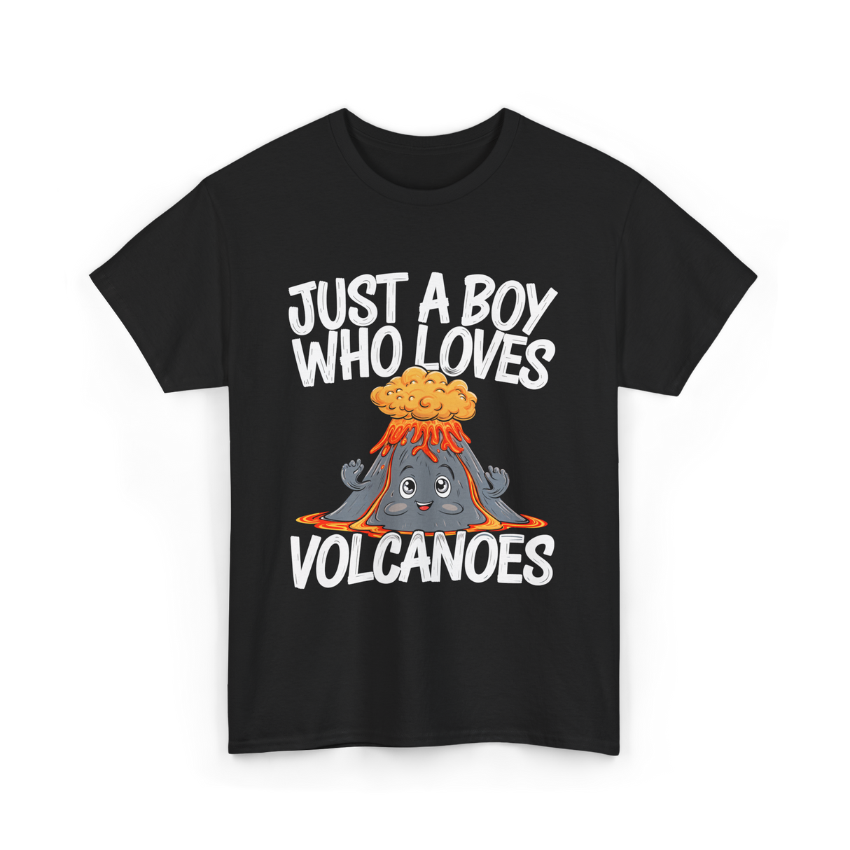 Just A Boy Who Loves Volcanoes T-Shirt - Black