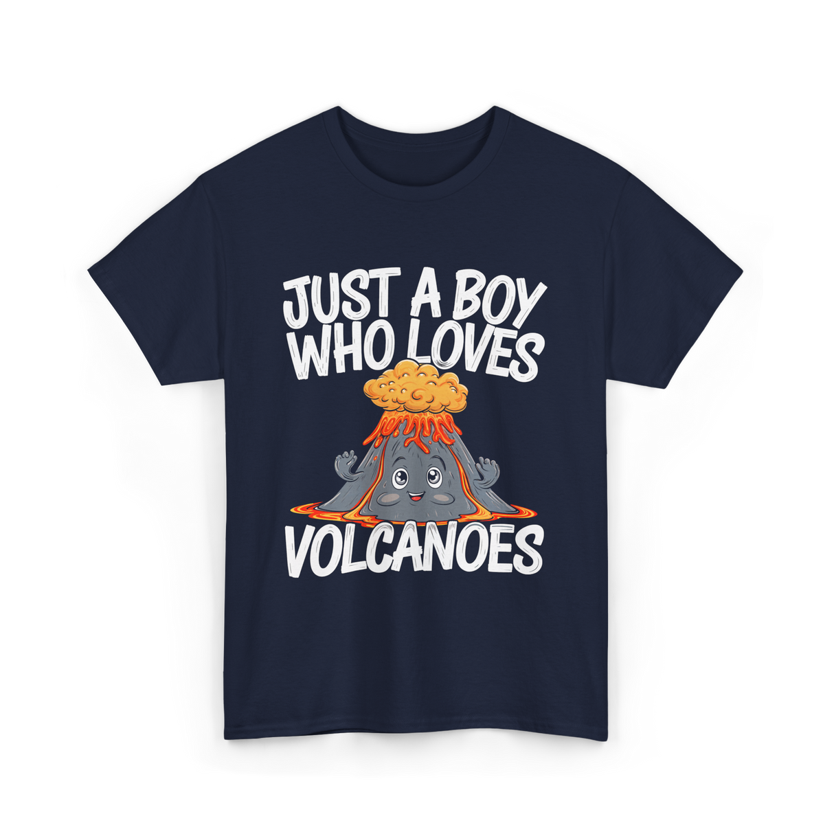 Just A Boy Who Loves Volcanoes T-Shirt - Navy