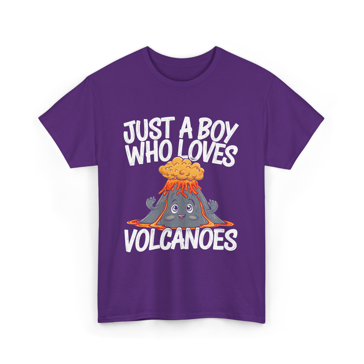 Just A Boy Who Loves Volcanoes T-Shirt - Purple