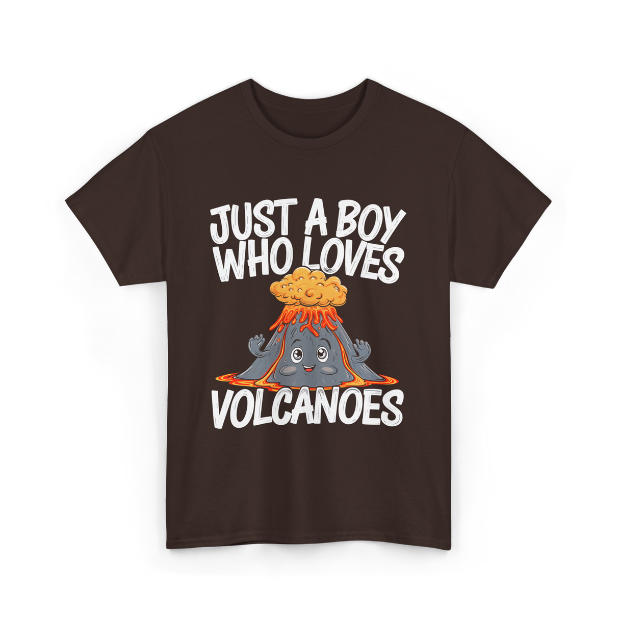 Just A Boy Who Loves Volcanoes T-Shirt - Dark Chocolate