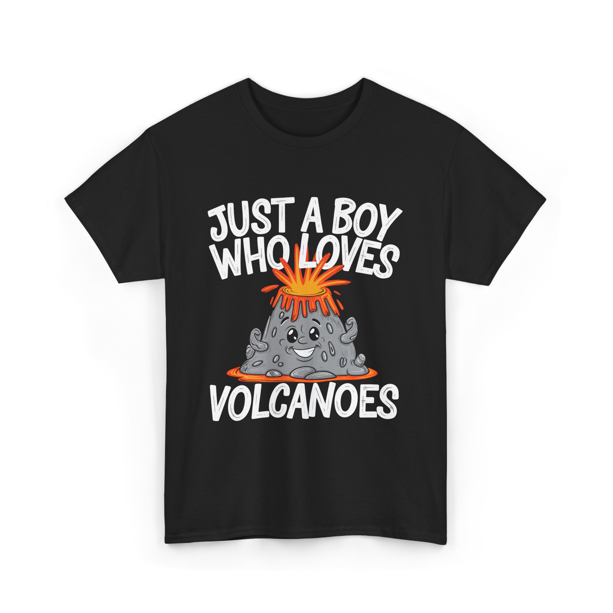 Just a Boy Who Loves Volcanoes Volcano T-Shirt - Black