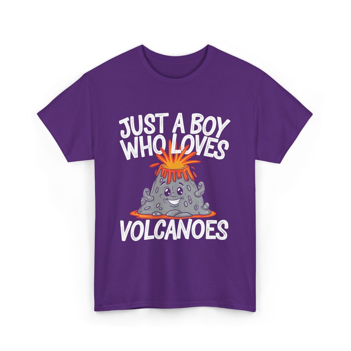 Just a Boy Who Loves Volcanoes Volcano T-Shirt - Purple