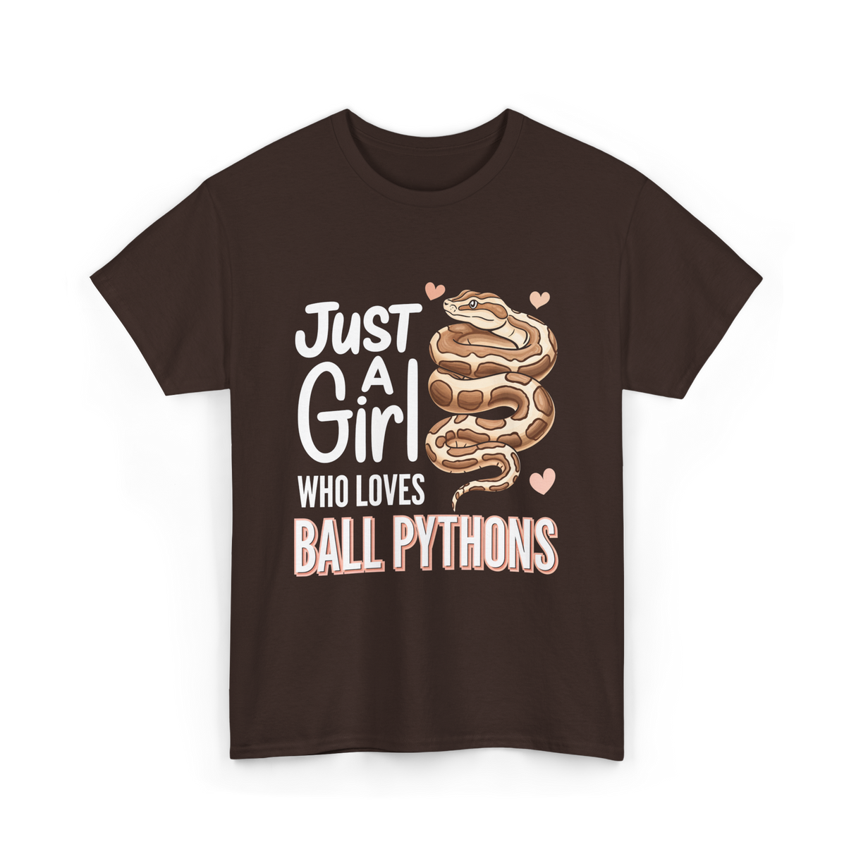 Just A Girl Ball Python T-Shirt - Dark Chocolate