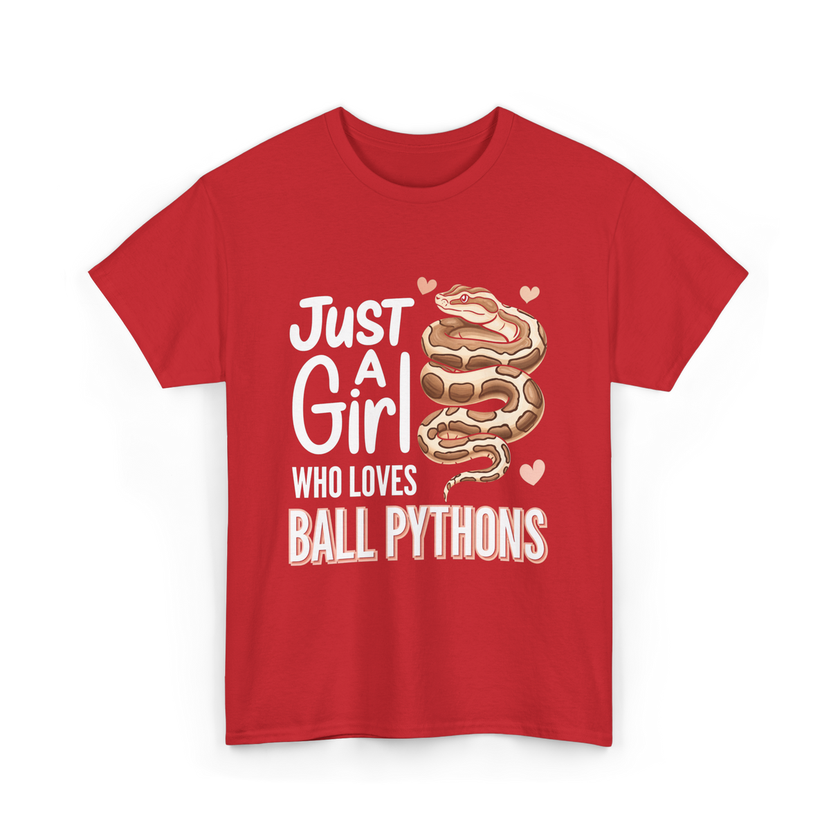 Just A Girl Ball Python T-Shirt - Red