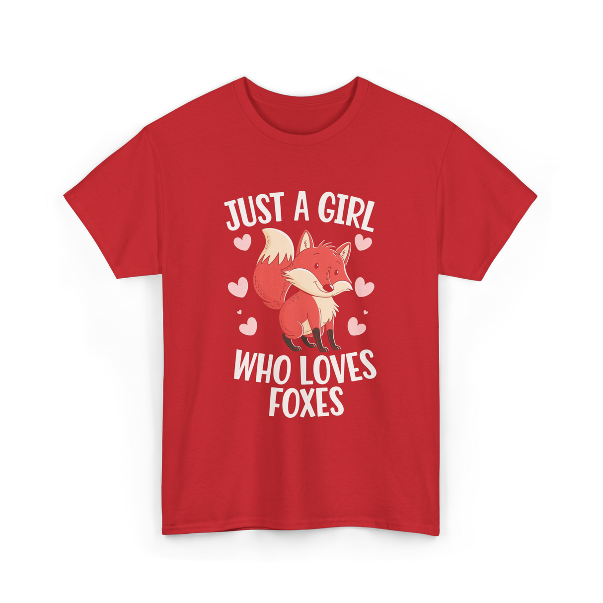Just A Girl Who Loves Foxes T-Shirt - Red