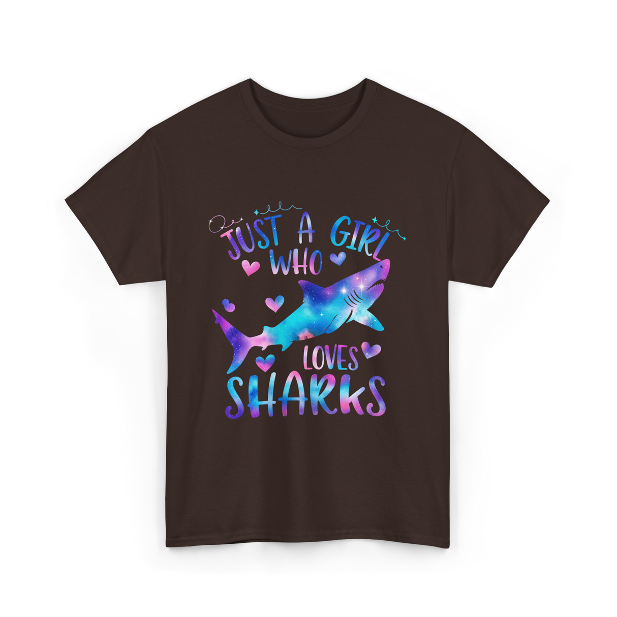 Just a Girl Who Loves Sharks Shark T-Shirt - Dark Chocolate