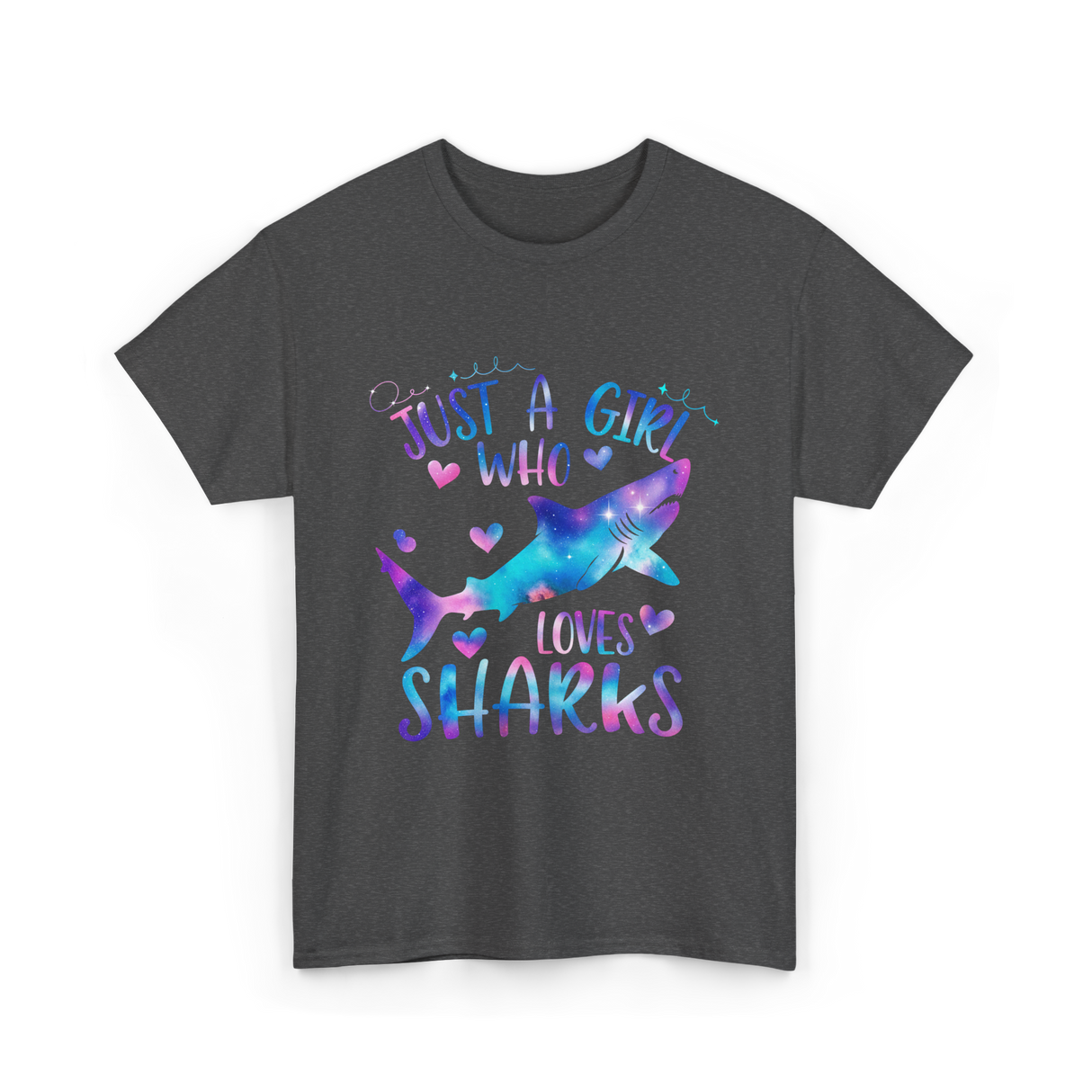Just a Girl Who Loves Sharks Shark T-Shirt - Dark Heather