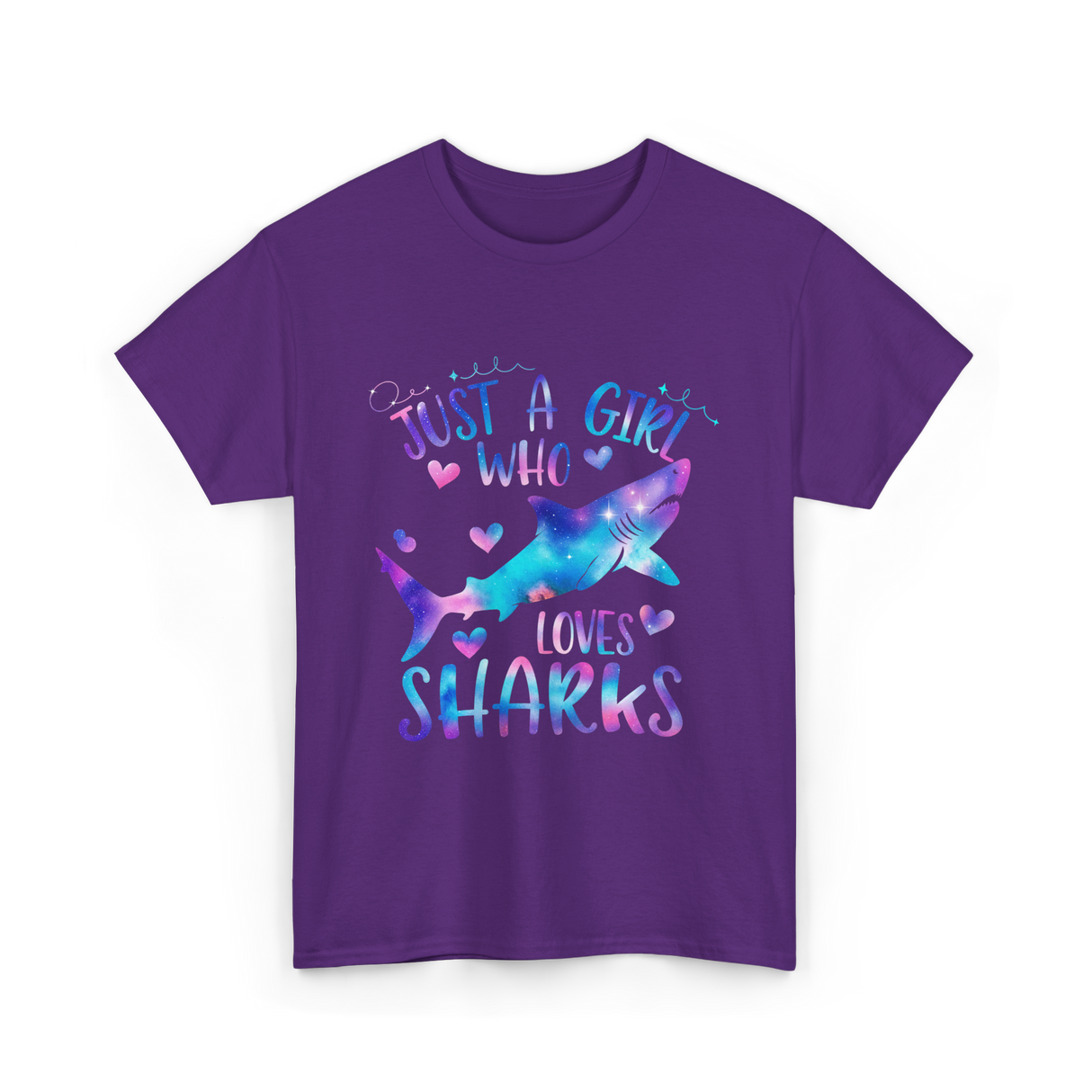 Just a Girl Who Loves Sharks Shark T-Shirt - Purple