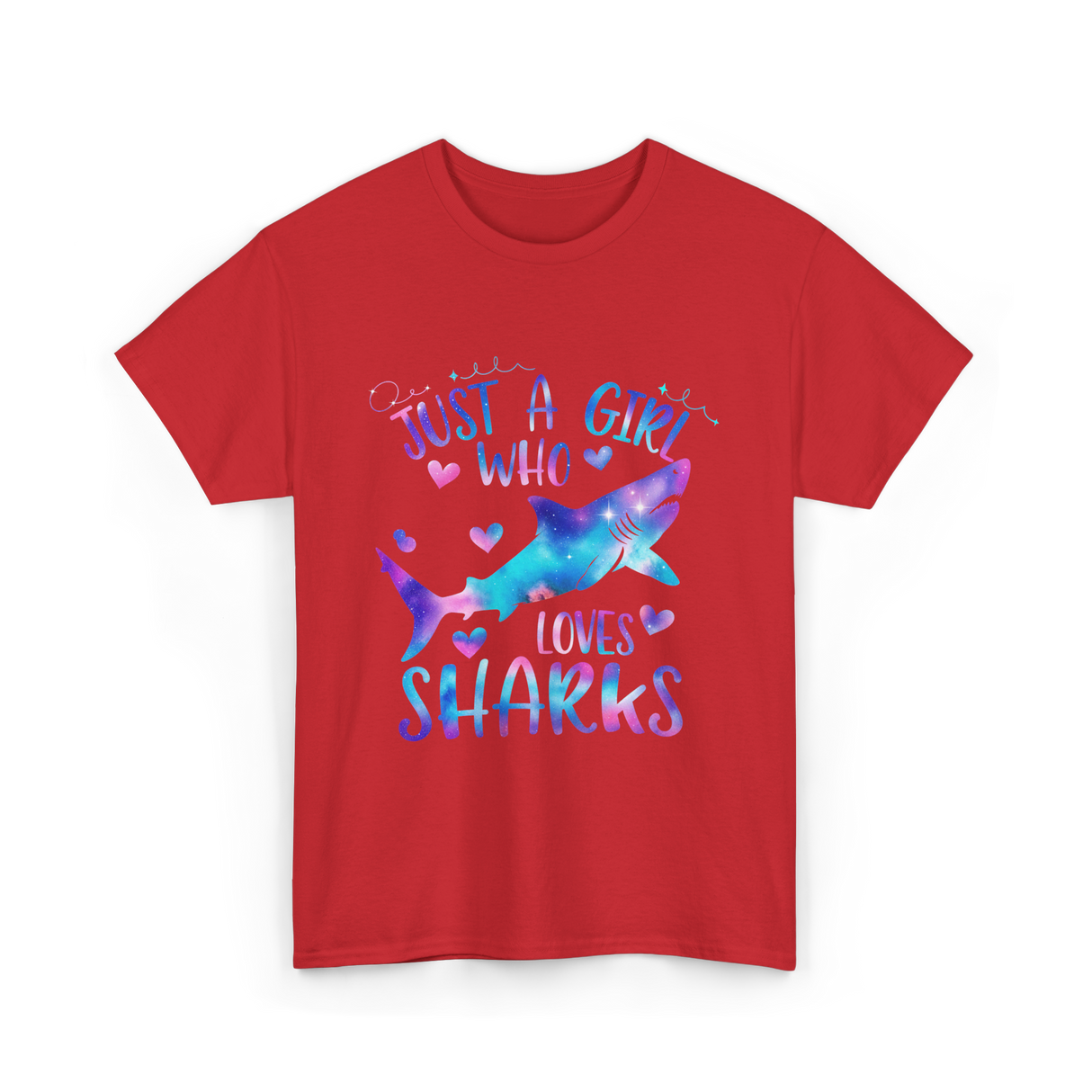 Just a Girl Who Loves Sharks Shark T-Shirt - Red