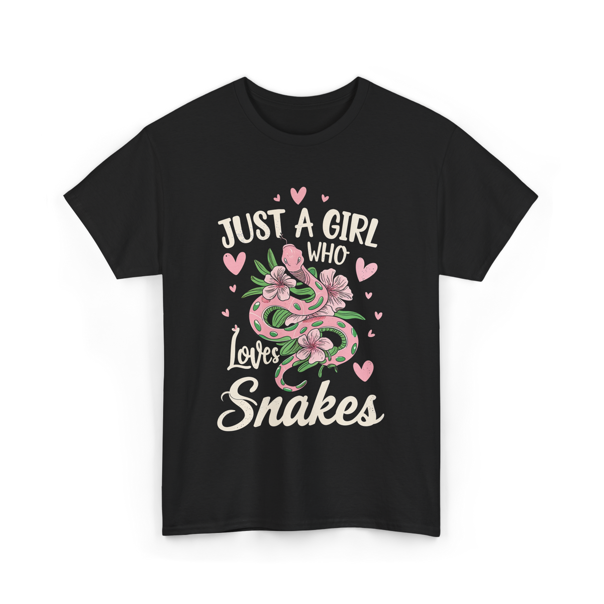 Just A Girl Who Loves Snakes Snake Lover T-Shirt - Black