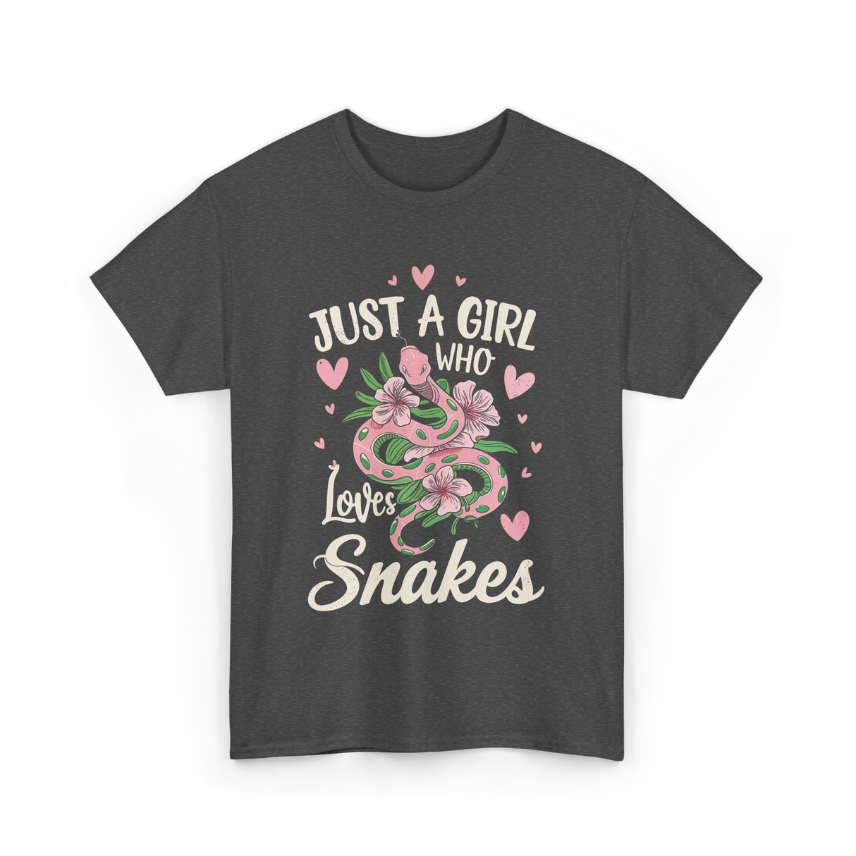 Just A Girl Who Loves Snakes Snake Lover T-Shirt - Dark Heather