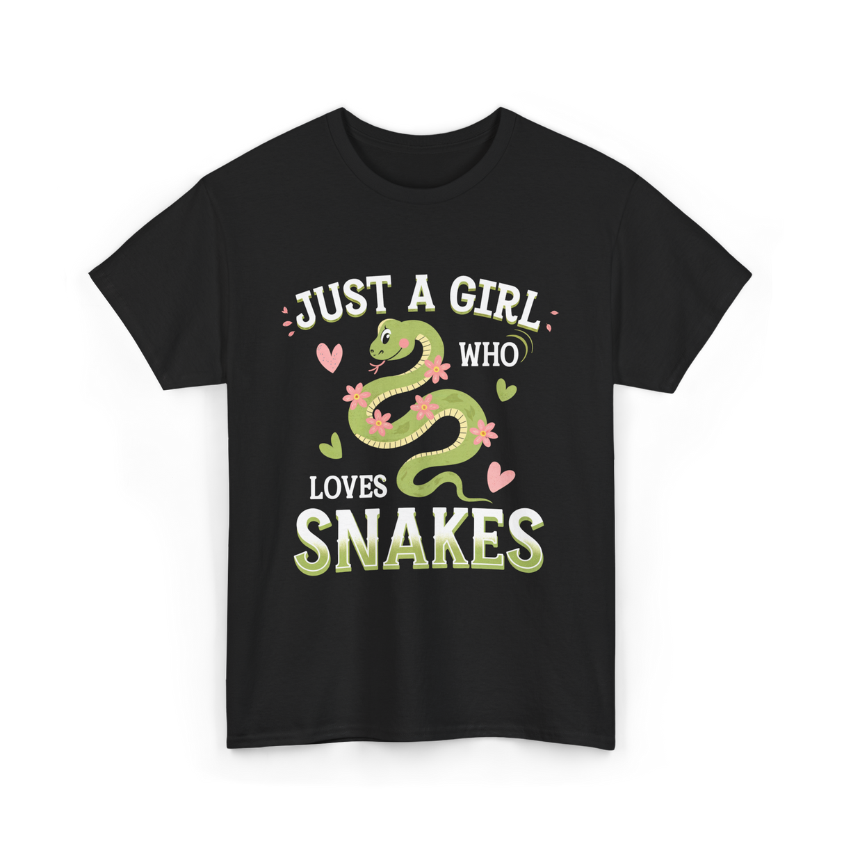 Just A Girl Who Loves Snakes Snake Lover T-Shirt - Black
