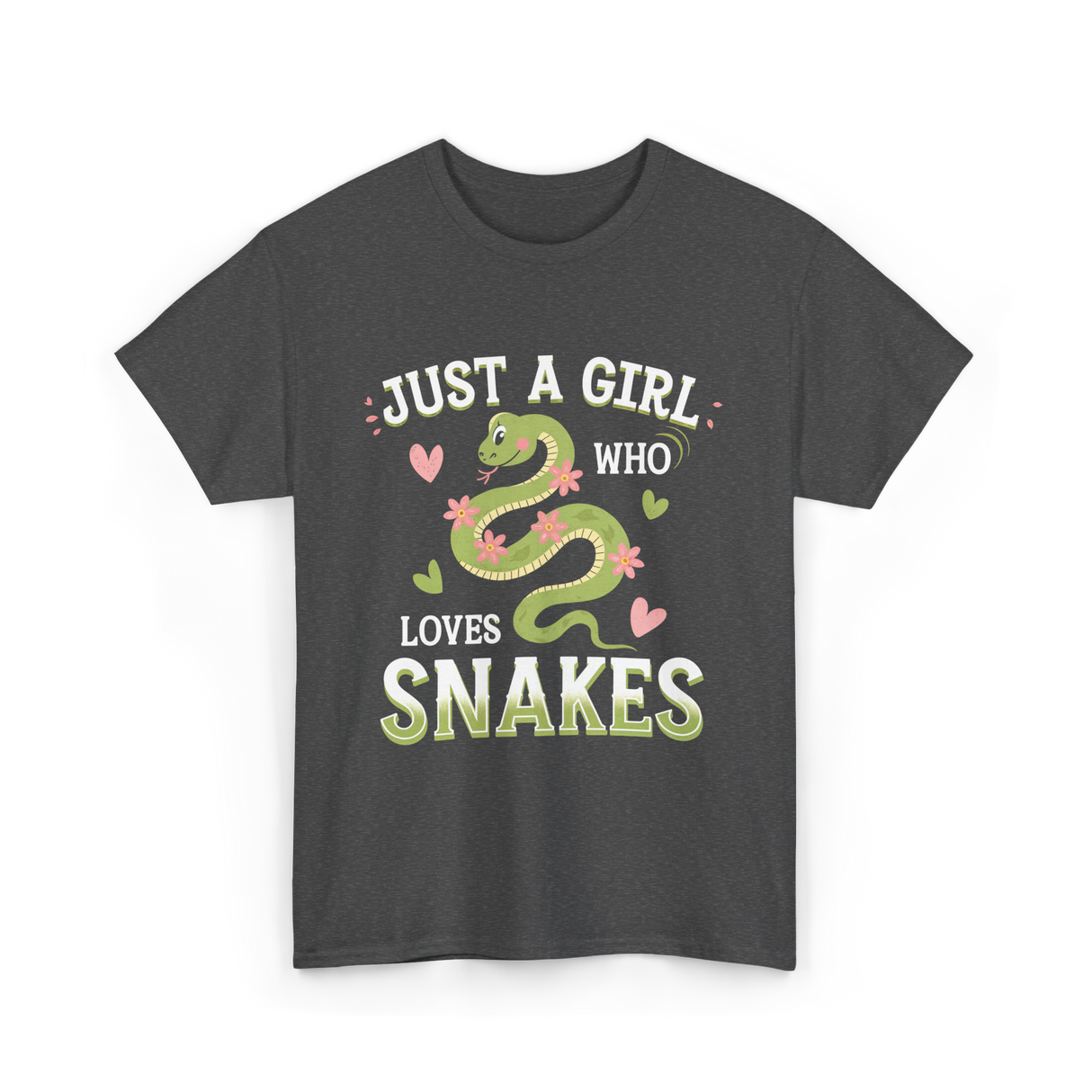 Just A Girl Who Loves Snakes Snake Lover T-Shirt - Dark Heather