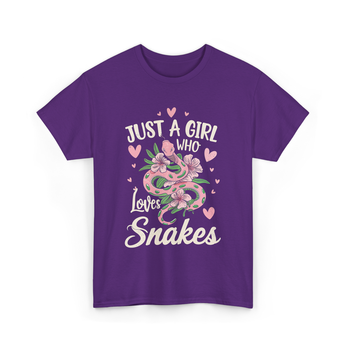 Just A Girl Who Loves Snakes Snake Lover T-Shirt - Purple