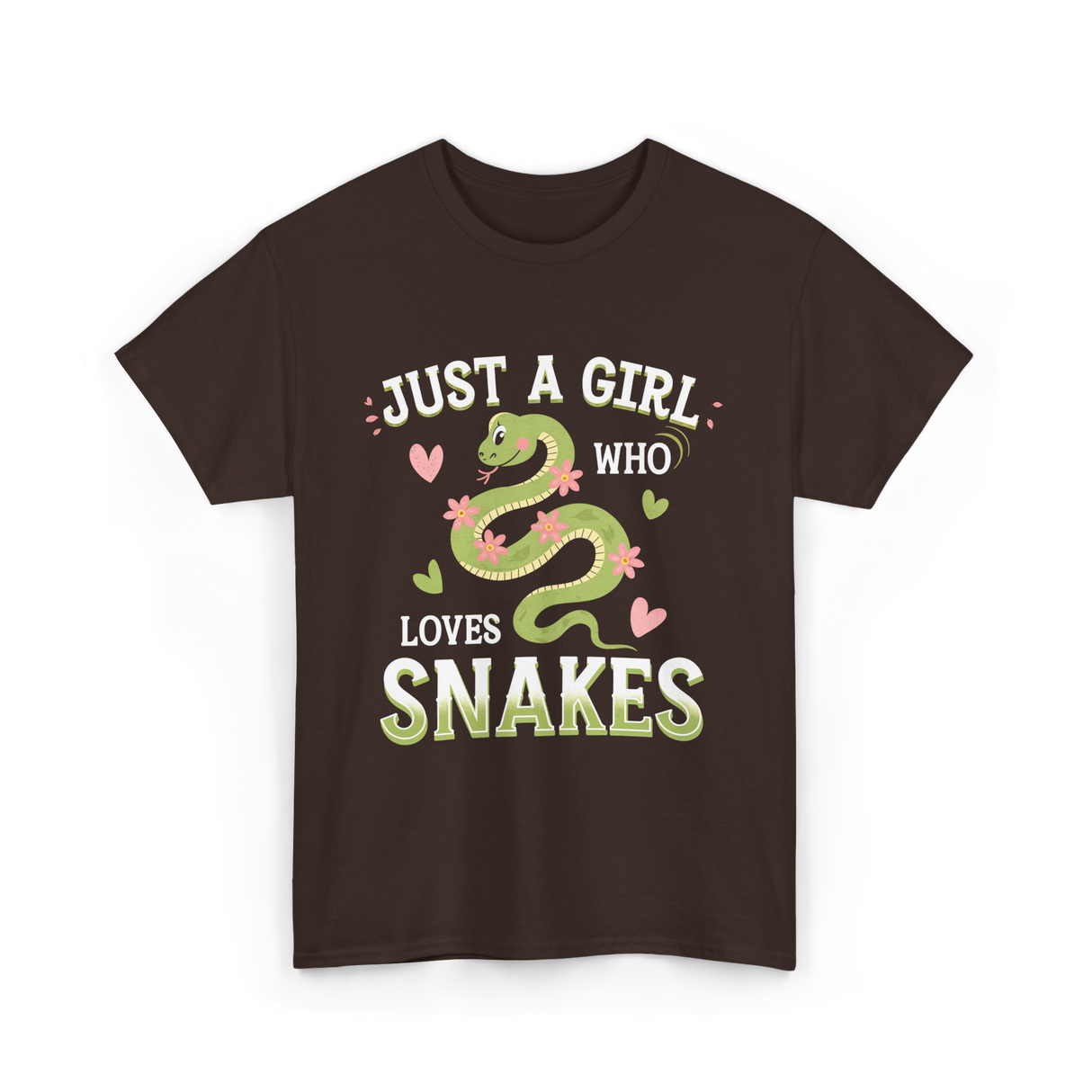 Just A Girl Who Loves Snakes Snake Lover T-Shirt - Dark Chocolate