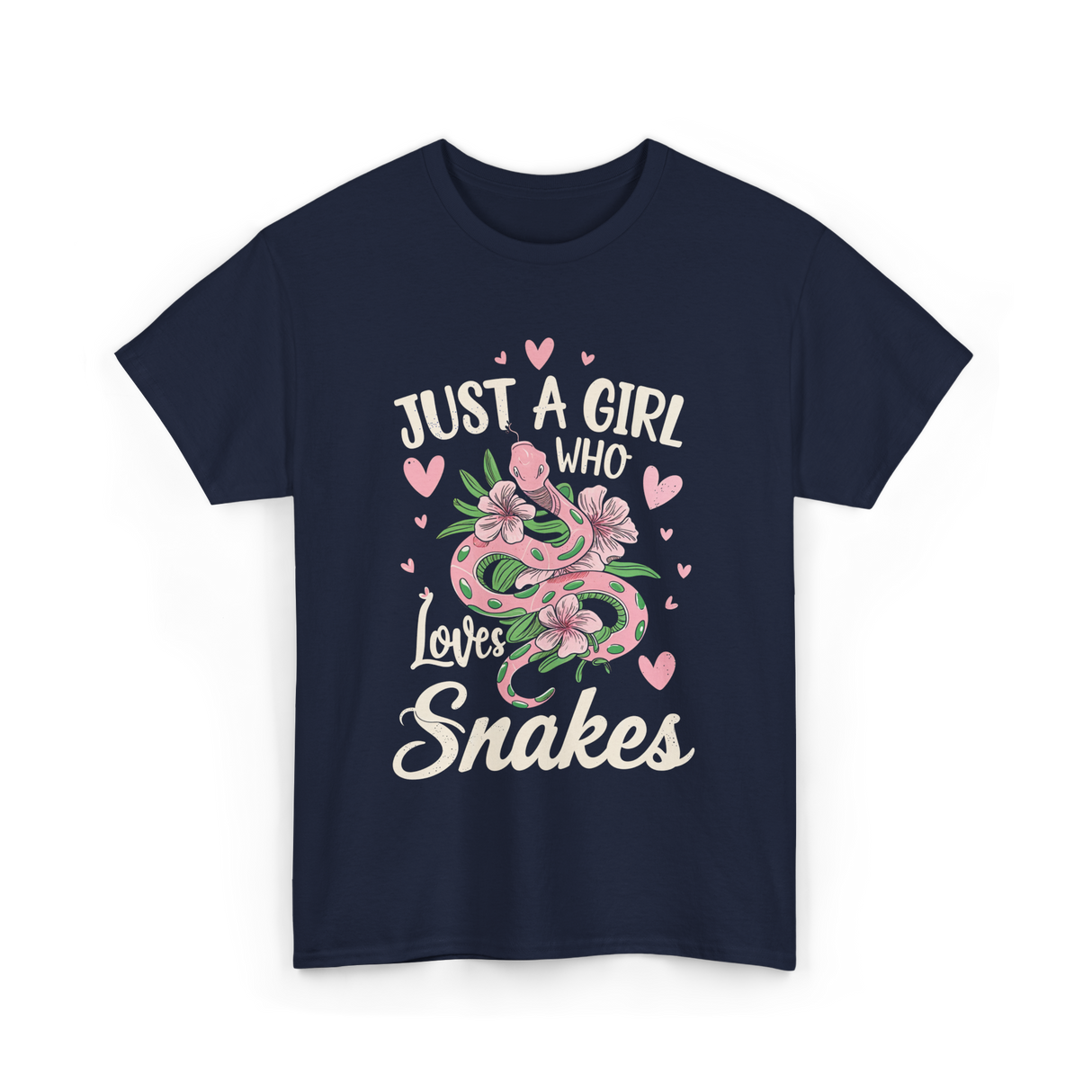 Just A Girl Who Loves Snakes Snake Lover T-Shirt - Navy