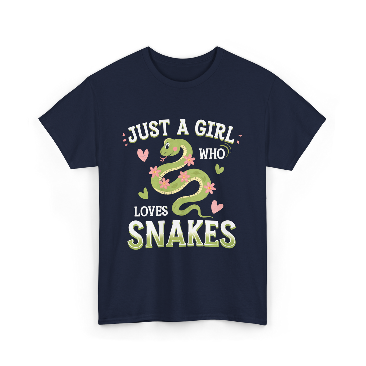 Just A Girl Who Loves Snakes Snake Lover T-Shirt - Navy