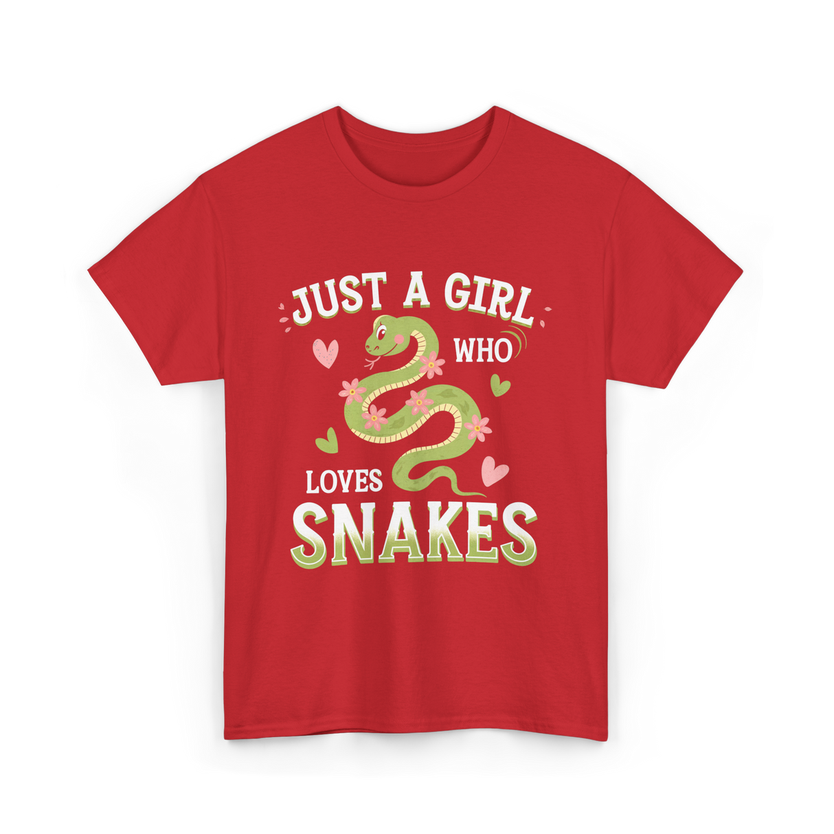 Just A Girl Who Loves Snakes Snake Lover T-Shirt - Red