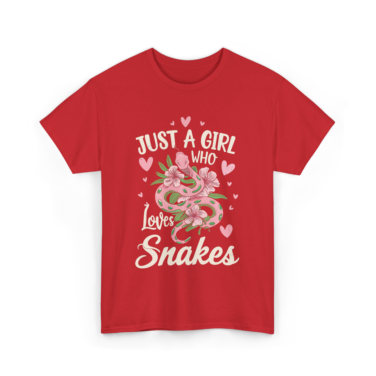 Just A Girl Who Loves Snakes Snake Lover T-Shirt - Red