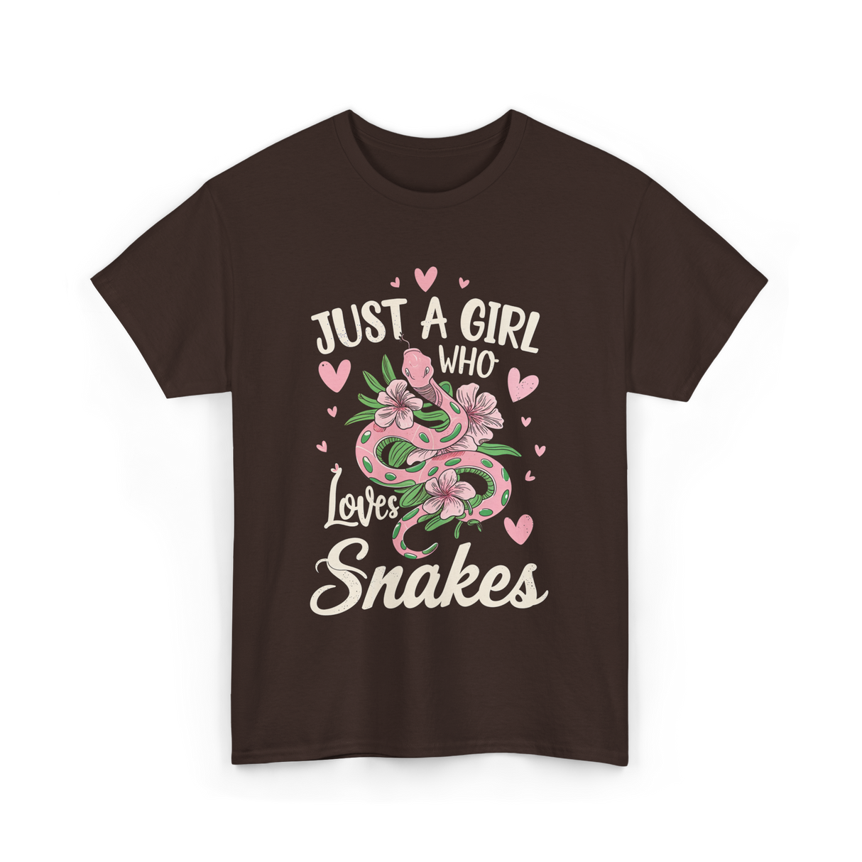 Just A Girl Who Loves Snakes Snake Lover T-Shirt - Dark Chocolate