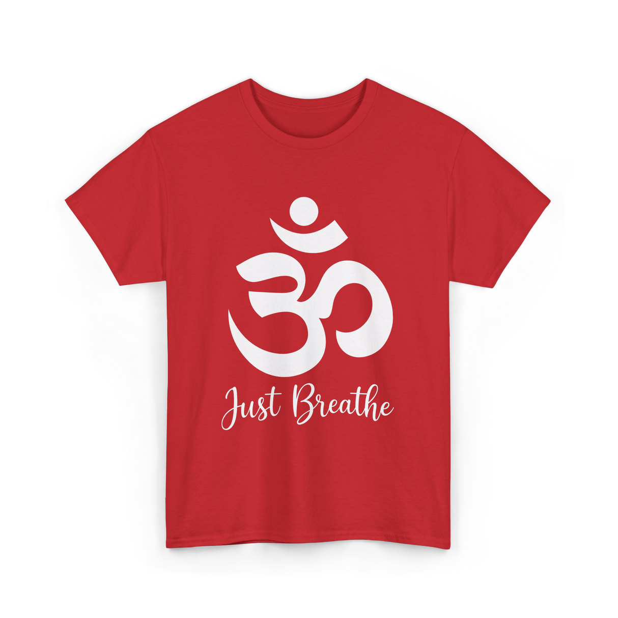 Just Breathe Yoga Meditation T-Shirt - Red