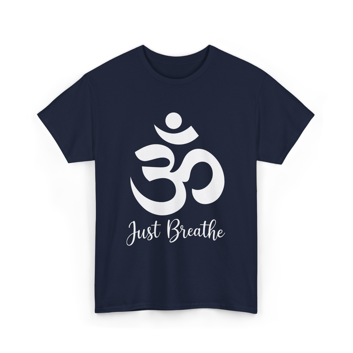 Just Breathe Yoga Meditation T-Shirt - Navy
