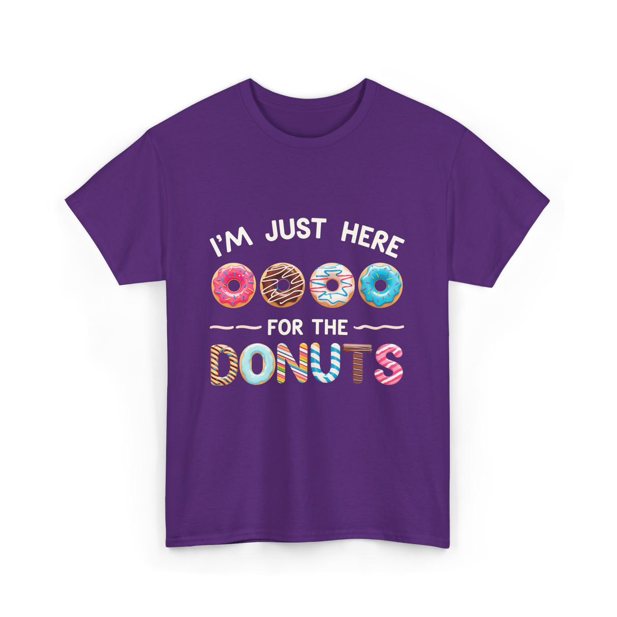 Just Here Donuts Dessert T-Shirt - Purple