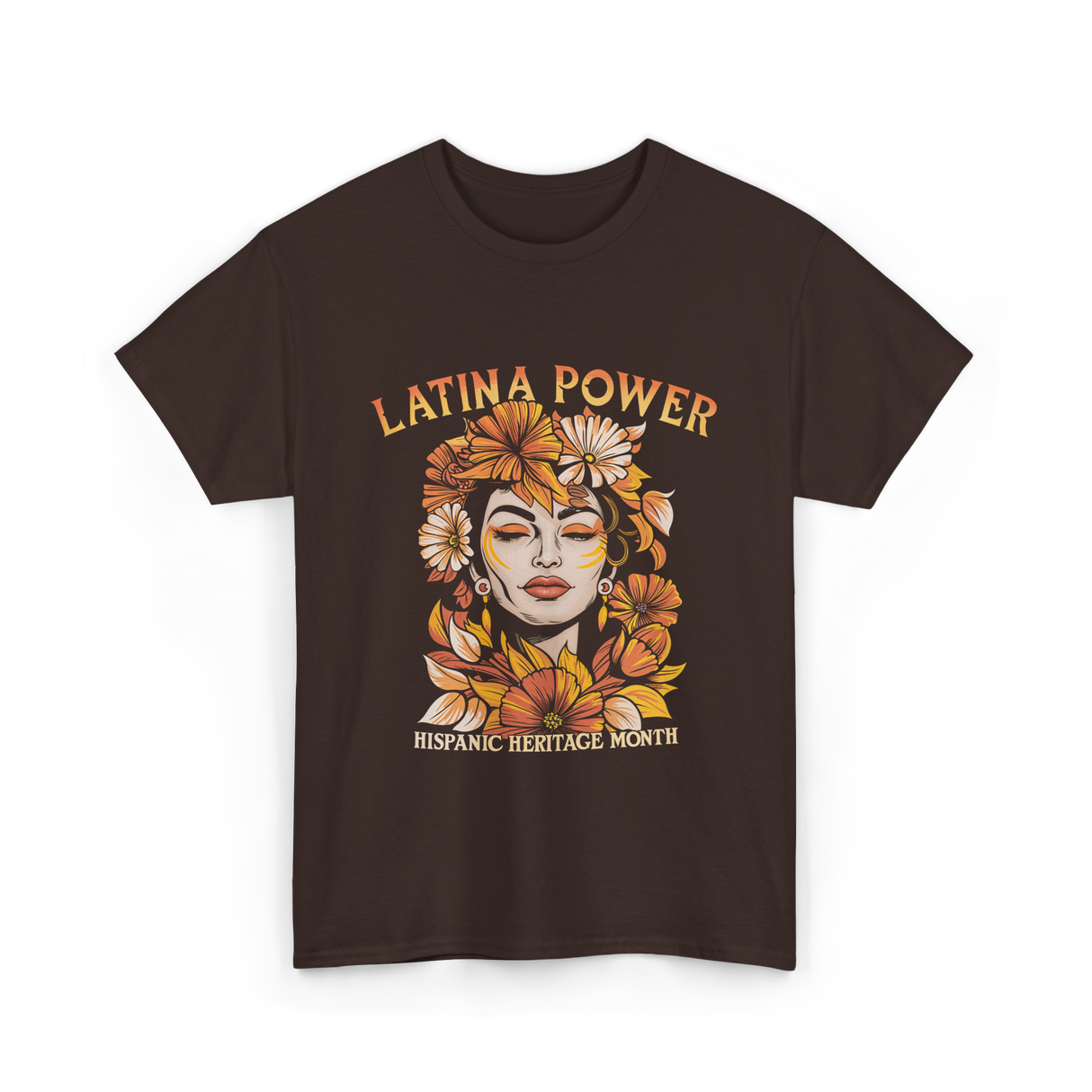 Latina Power Hispanic Heritage T-Shirt - Dark Chocolate