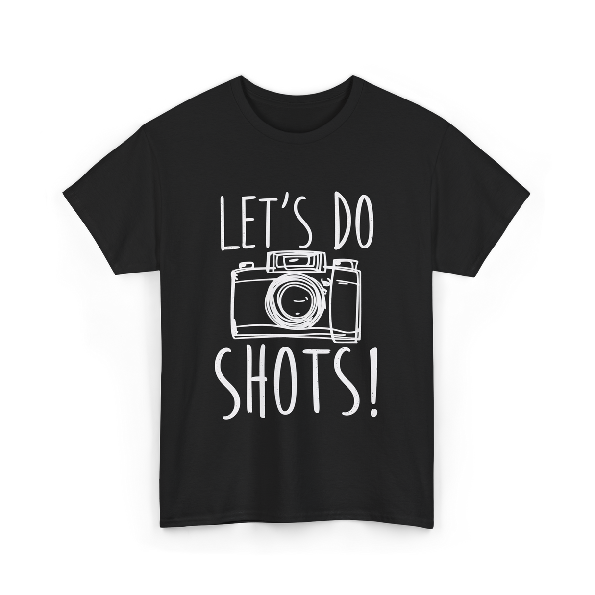 Let's Do Shots Photography Camera T-Shirt - Black