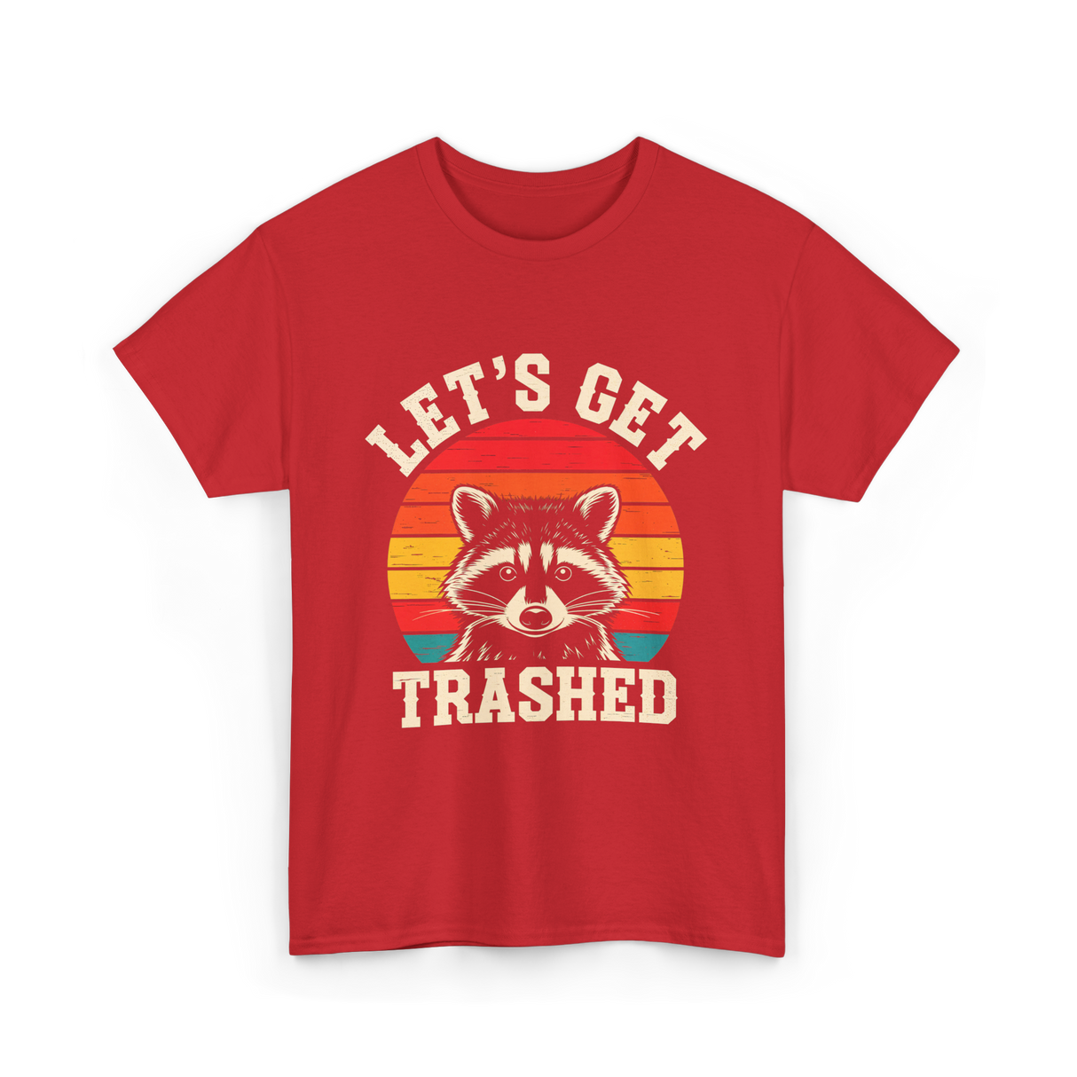 Let's Get Trashed Raccoon T-Shirt - Red