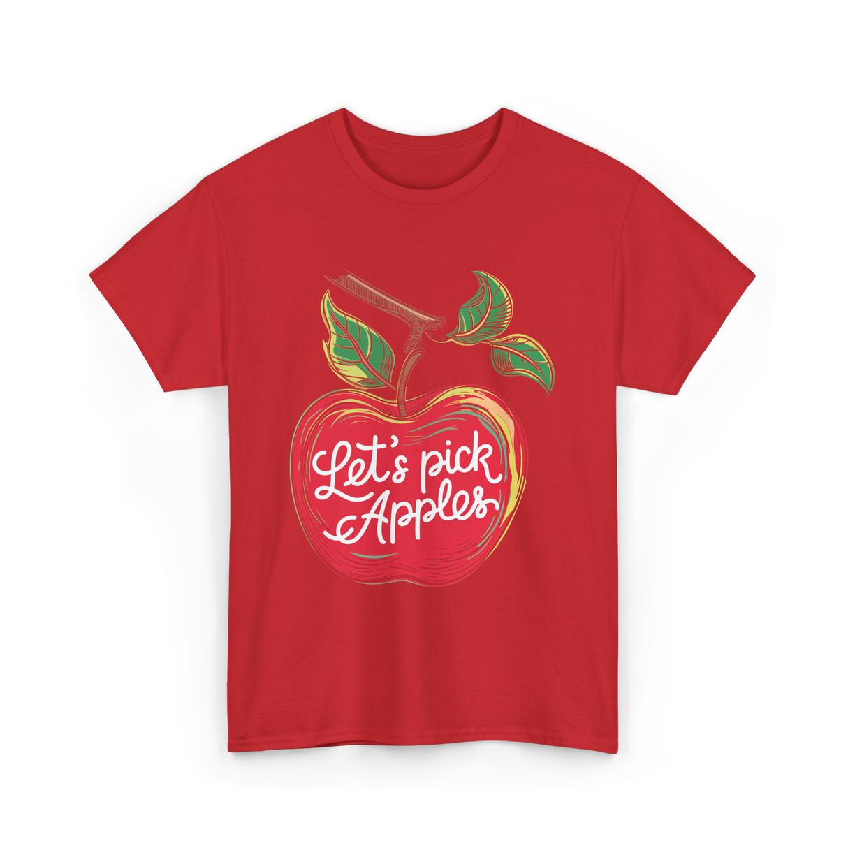 Let's Pick Apples Apple Picking T-Shirt - Red