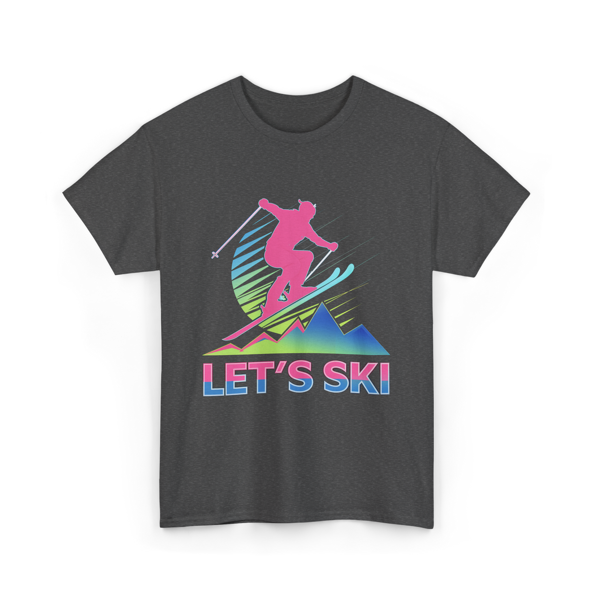 Let's Ski Skiing Adventure T-Shirt - Dark Heather