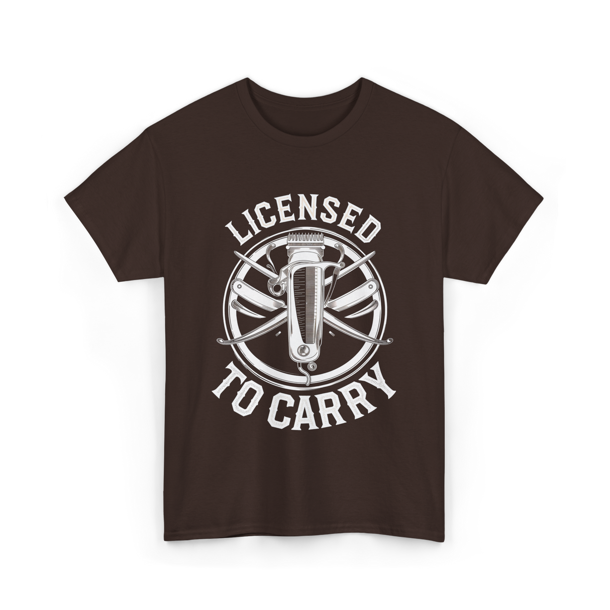 Licensed To Carry Barber T-Shirt - Dark Chocolate