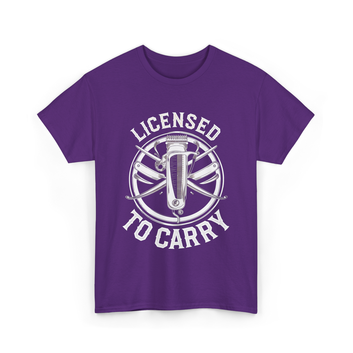 Licensed To Carry Barber T-Shirt - Purple