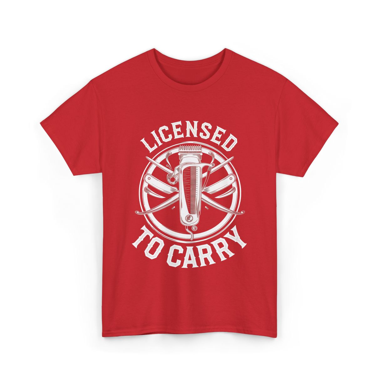 Licensed To Carry Barber T-Shirt - Red
