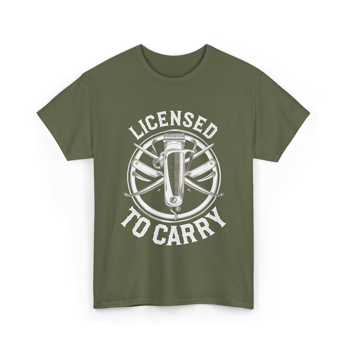 Licensed To Carry Barber T-Shirt - Military Green